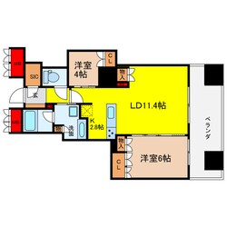 ブランズタワー大阪本町の物件間取画像